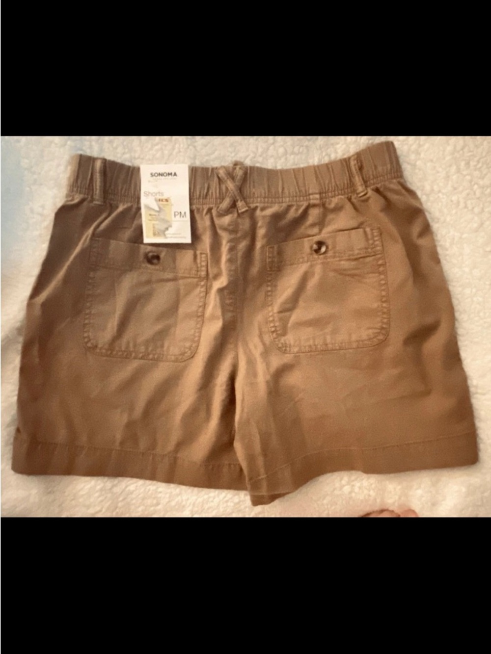 NWT Women’s Sonoma Shorts Size Petite Medium Khaki Brown Utility Short Shorts - Picture 2 of 6